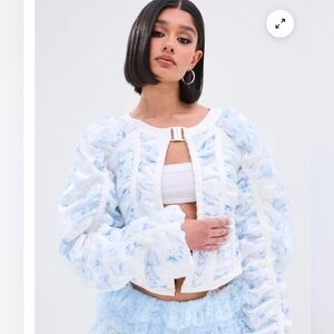 TALK TO ME NICE CORSETED JACKET IN WHITE - L